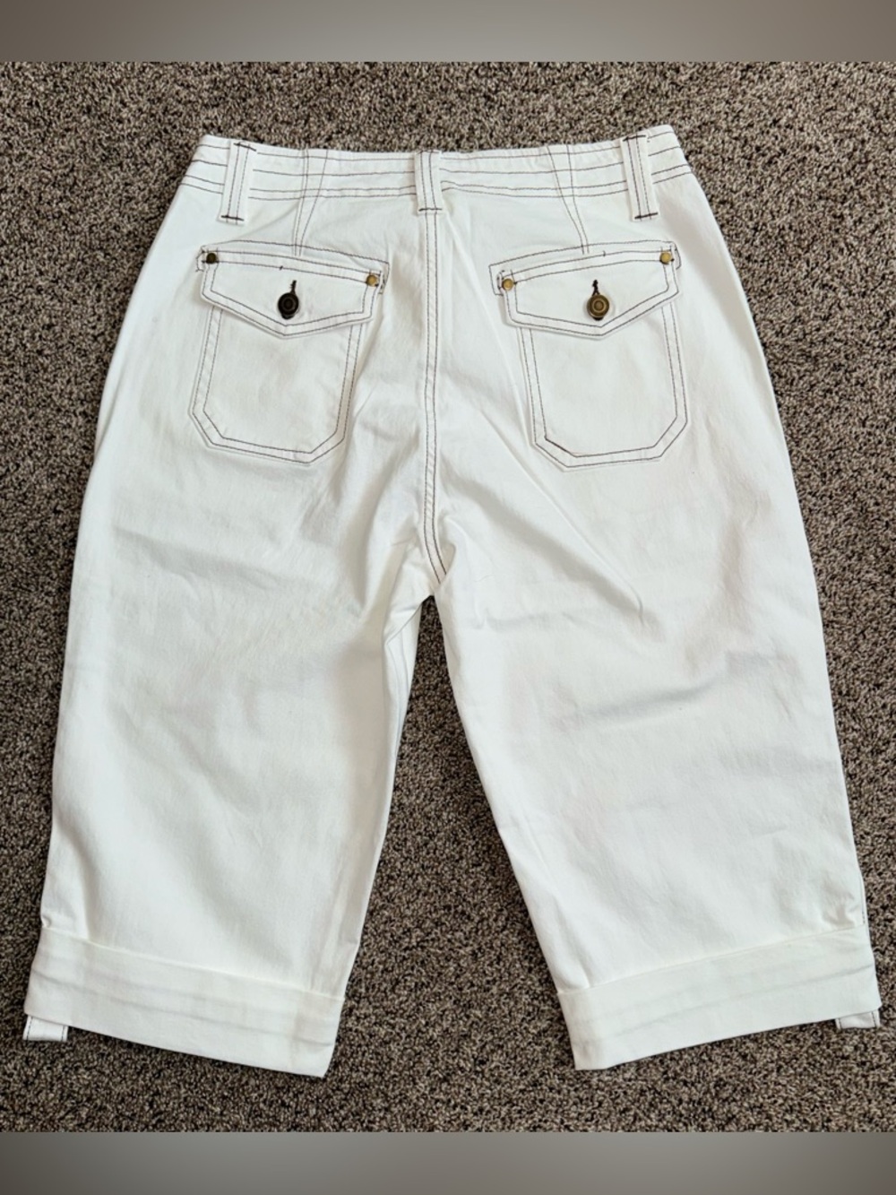 Flamingals White Capris Jeans for Women Casual Summer - Picture 5 of 5